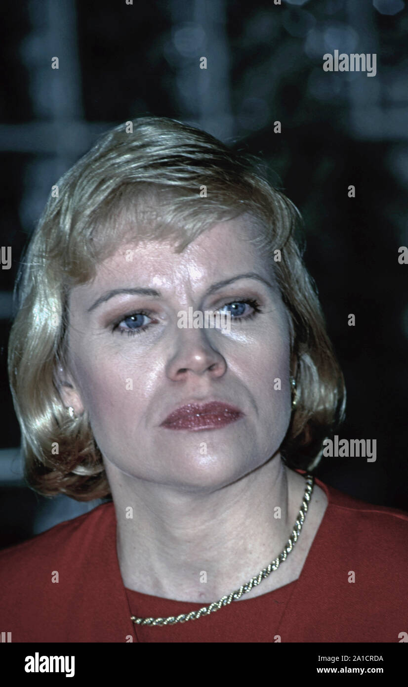 Washington DC, USA, May 20, 1996Mary Schiavo Department of Transportation Inspector General talks to reporters outside the ABC studios after her appearance on Nightline Credit: Mark Reinstein / MediaPunch Stock Photo