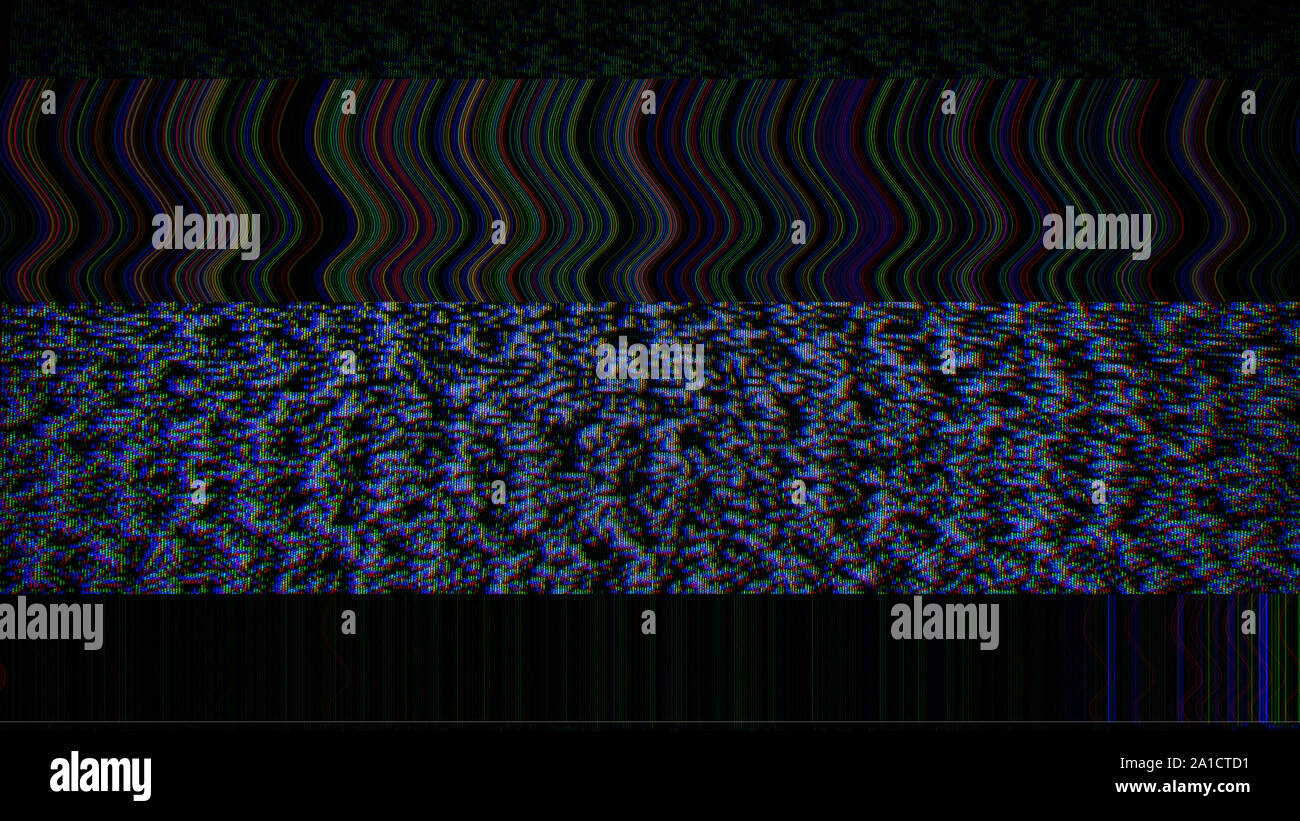 Glitch style, Abstract LED screen glitch pattern background. Stock Photo