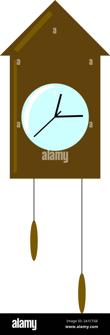 Wall clock, illustration, vector on white background. Stock Vector