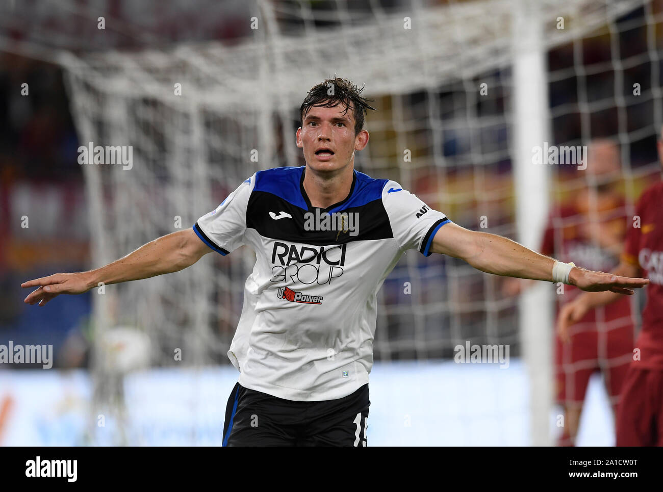 Rome, Italy. 25th Sep, 2019. Atalanta's Marten De Roon celebrates his ...