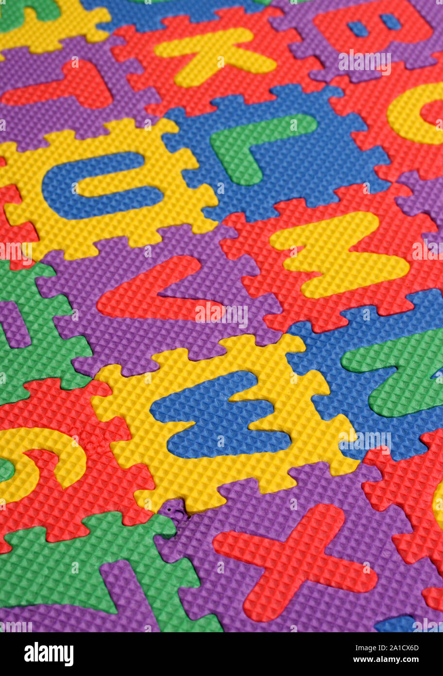 Kiddies Style Colored Alphabet And Number Blocks Stock Photo Alamy
