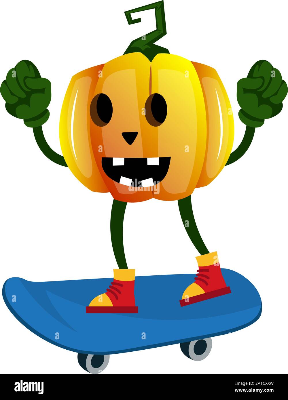 Pumpkin with skateboard, illustration, vector on white background Stock  Vector Image & Art - Alamy