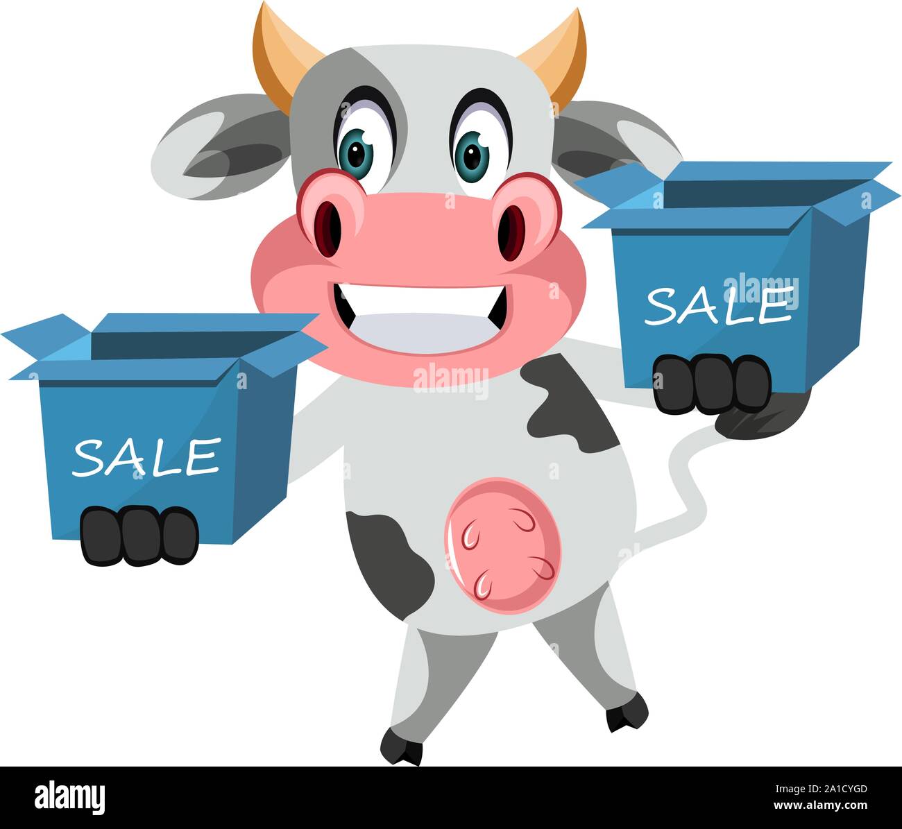 Cow with sale boxes hi-res stock photography and images - Alamy