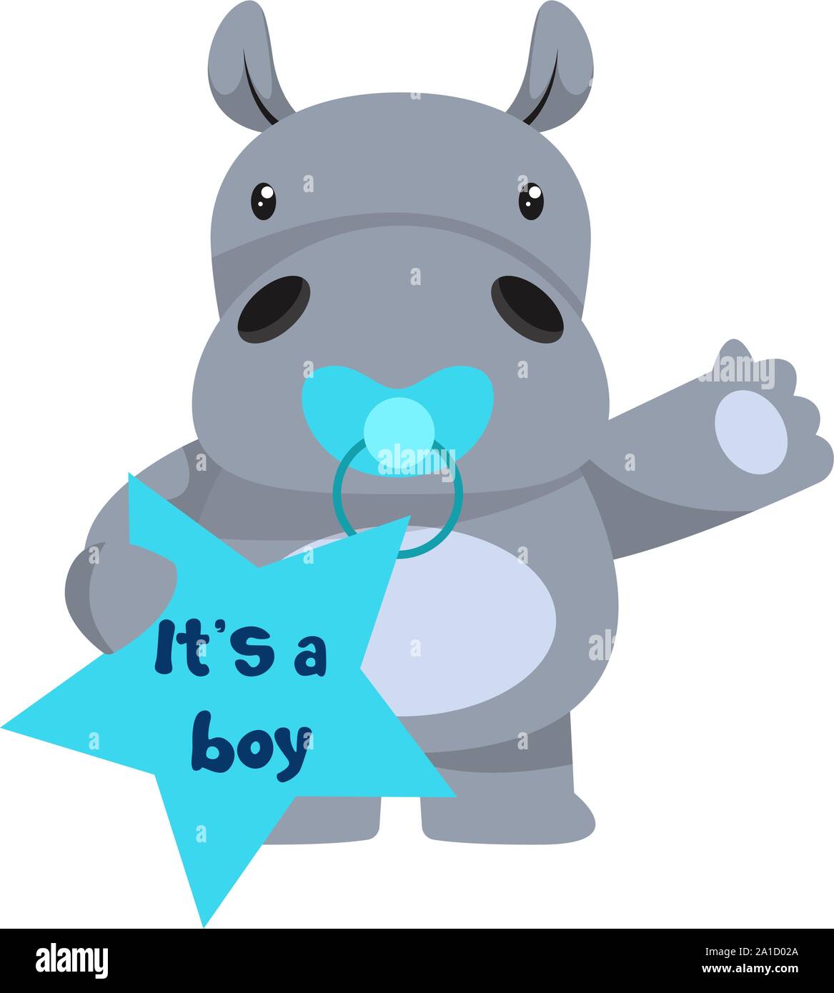 Hippo the boy, illustration, vector on white background. Stock Vector
