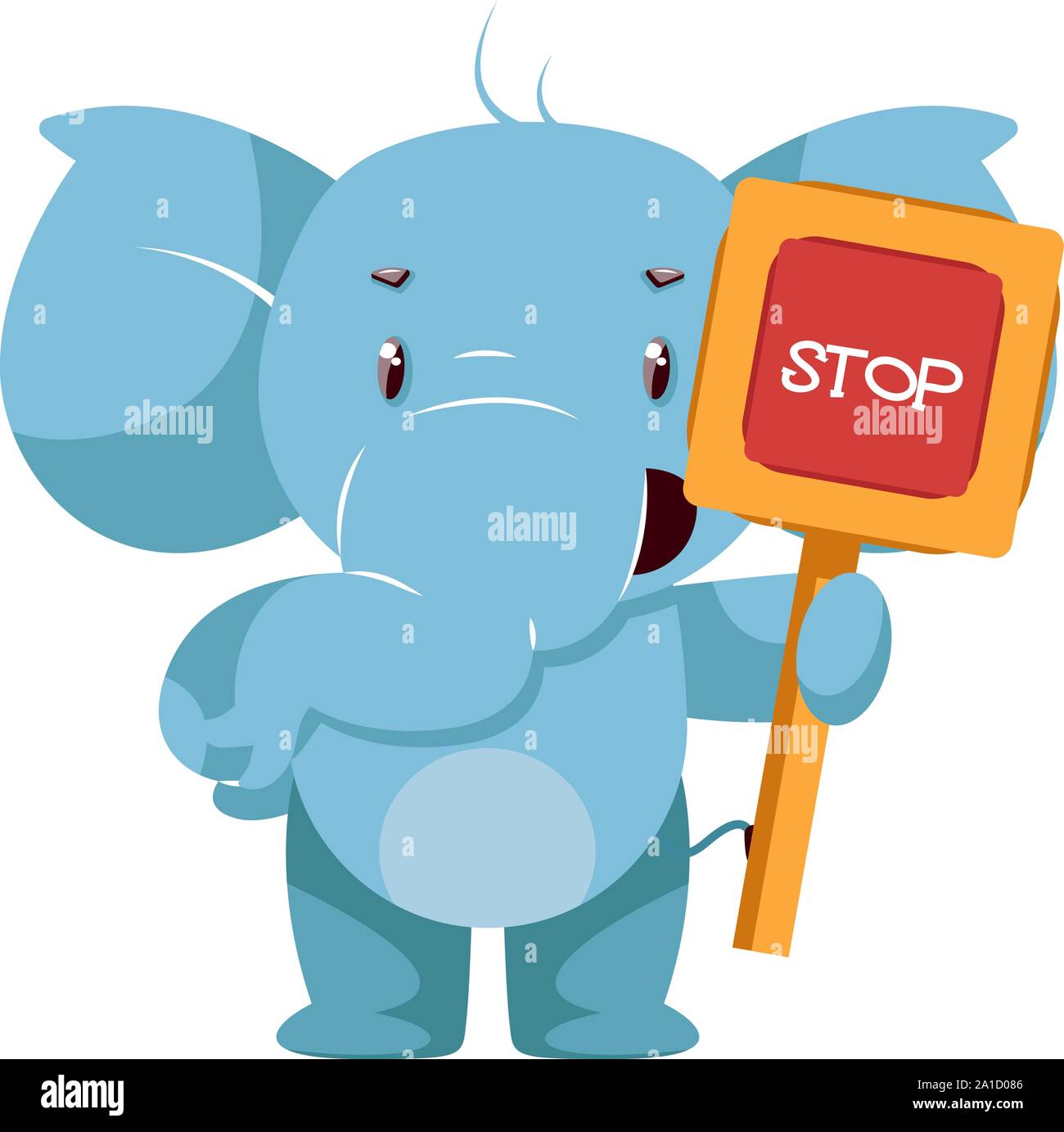 Elephant with stop sign, illustration, vector on white background Stock Vector Image & Art Alamy