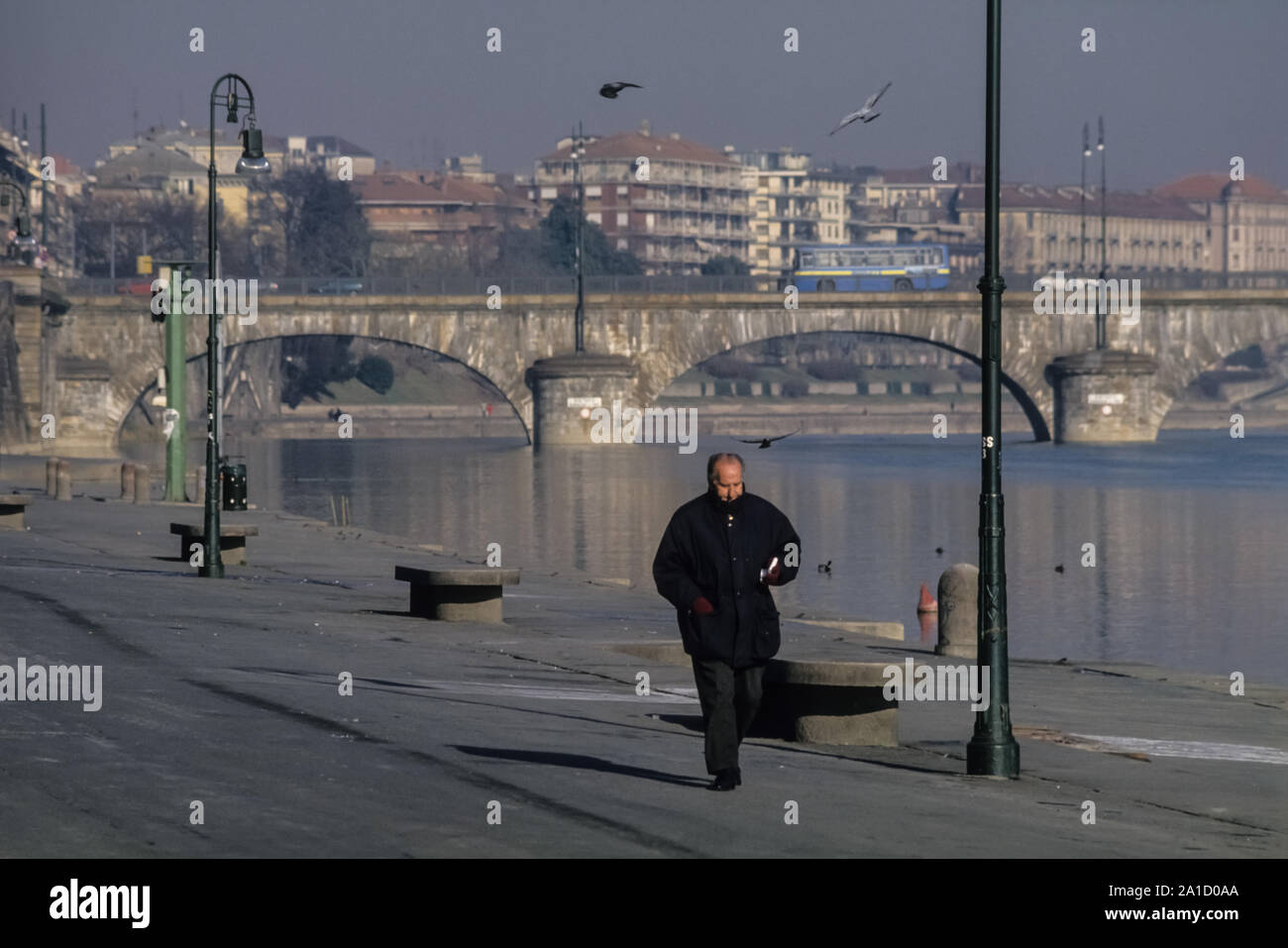 Turin, Po, Ponte Isabella Stock Photo