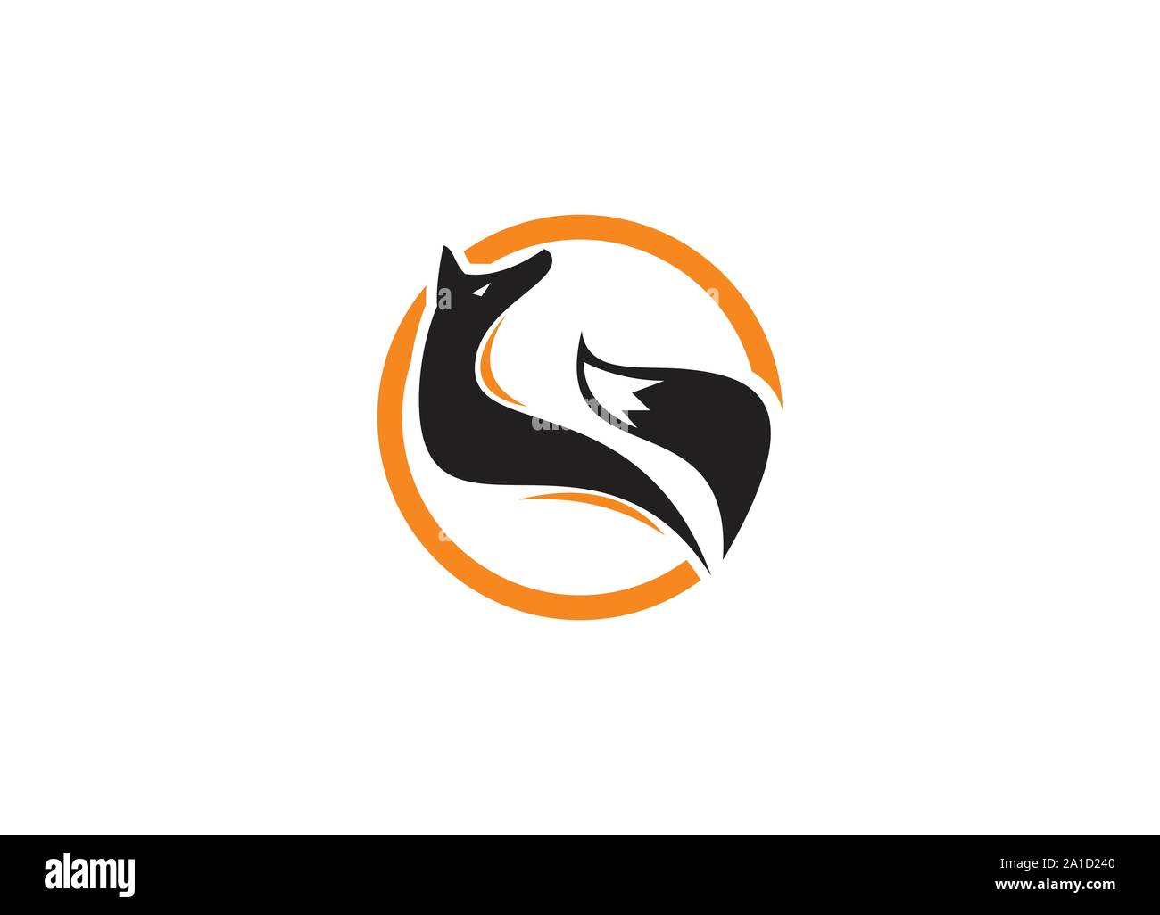 stand fox extracted for look logo, circle fox logo vector for company, Circle fox extracted for look logo, Fox logo design. Vector illustration. Stock Vector