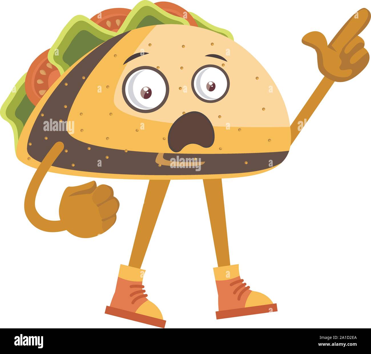 Taco showing, illustration, vector on white background. Stock Vector
