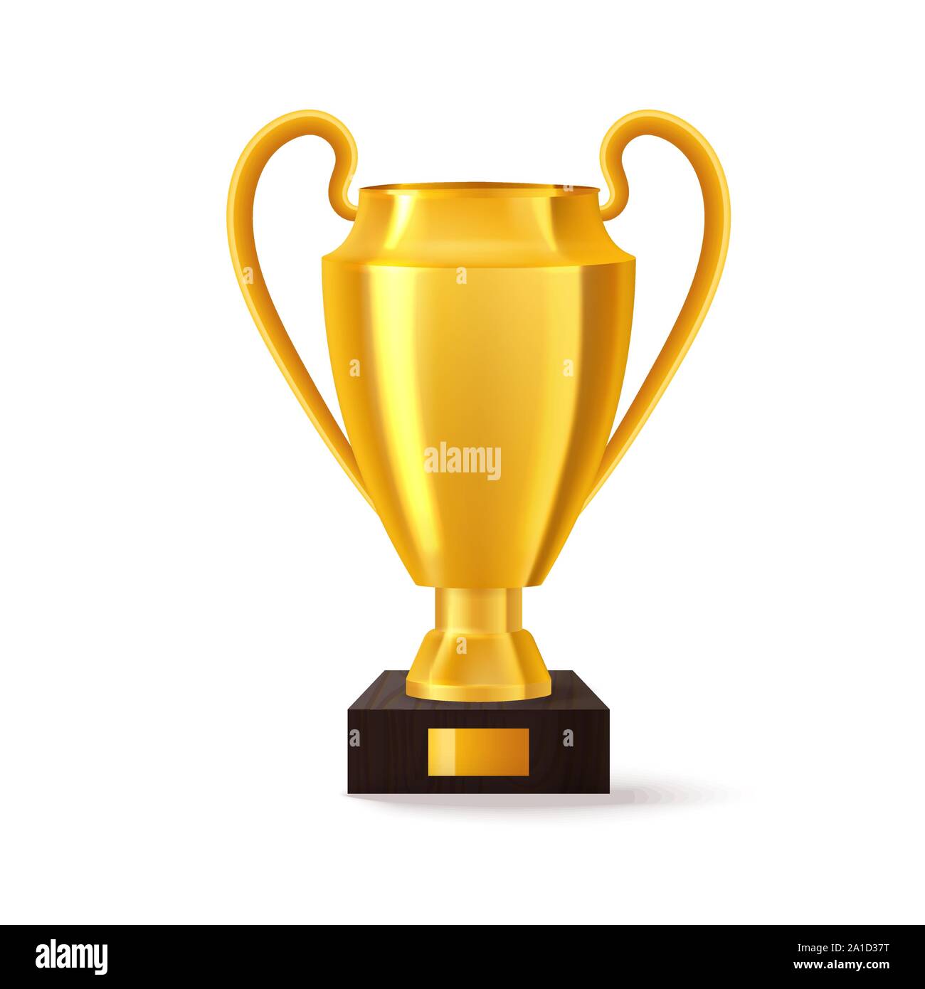 Golden trophy for soccer winner, cup for football Stock Vector