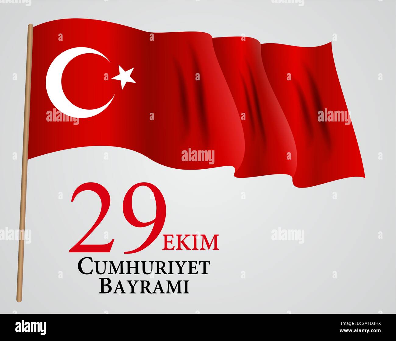 29 Ekim Cumhuriyet Bayraminiz. Translation 29 october Republic Day Turkey. Vector Illustration Stock Vector