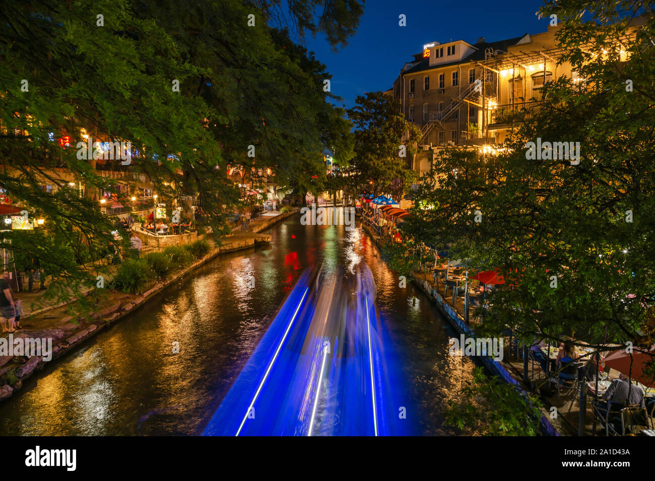 San antonio riverwalk night hi-res stock photography and images - Alamy