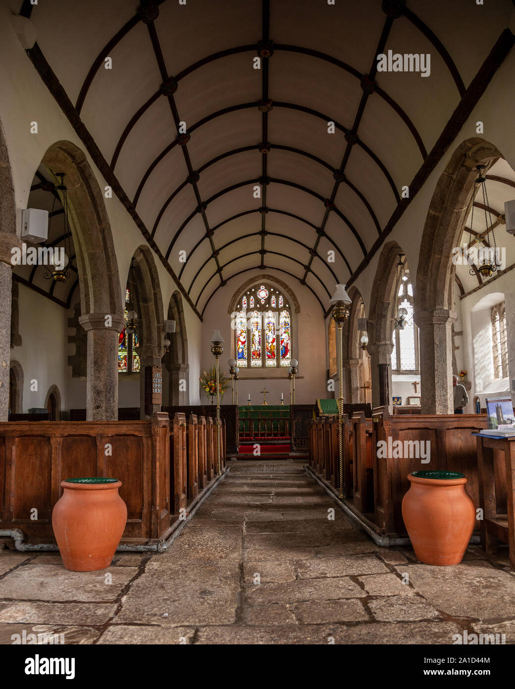 Parish church at Widecombe in the Moor, Dartmoor, Devon Stock Photo