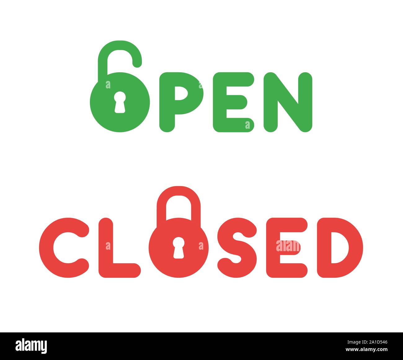 Vector icon set of open and closed with opened and closed padlocks ...