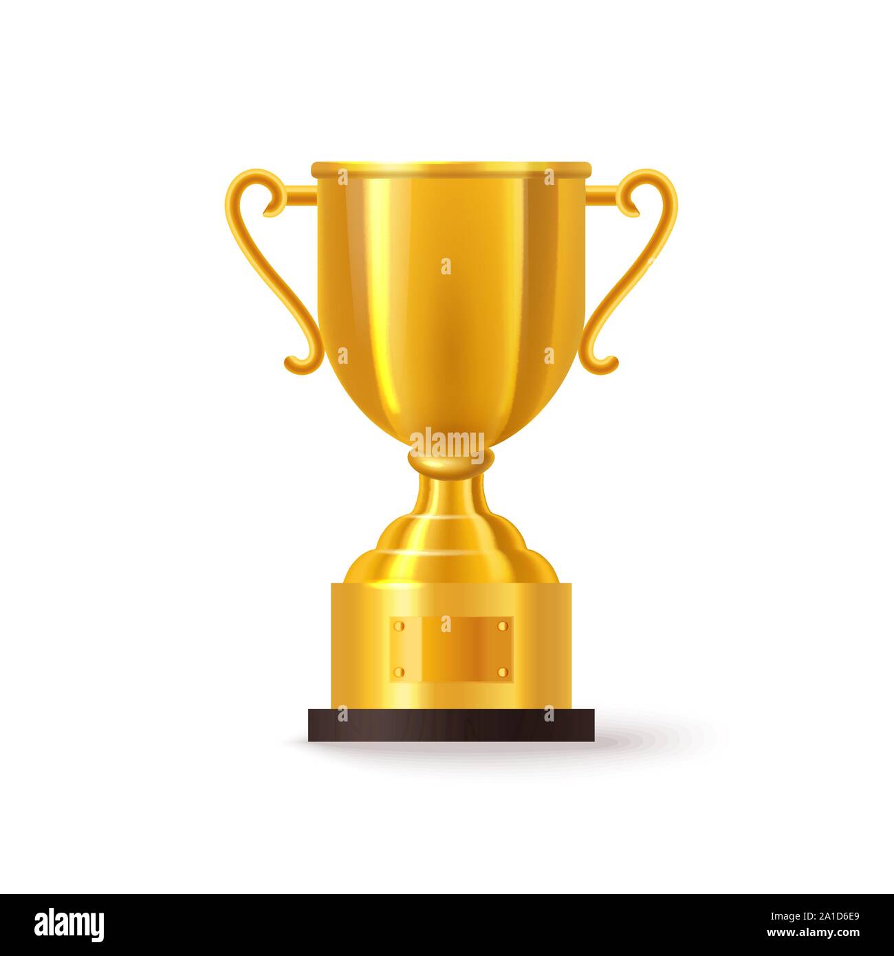 3d or realistic golden trophy or cup. Bowl, goblet Stock Vector
