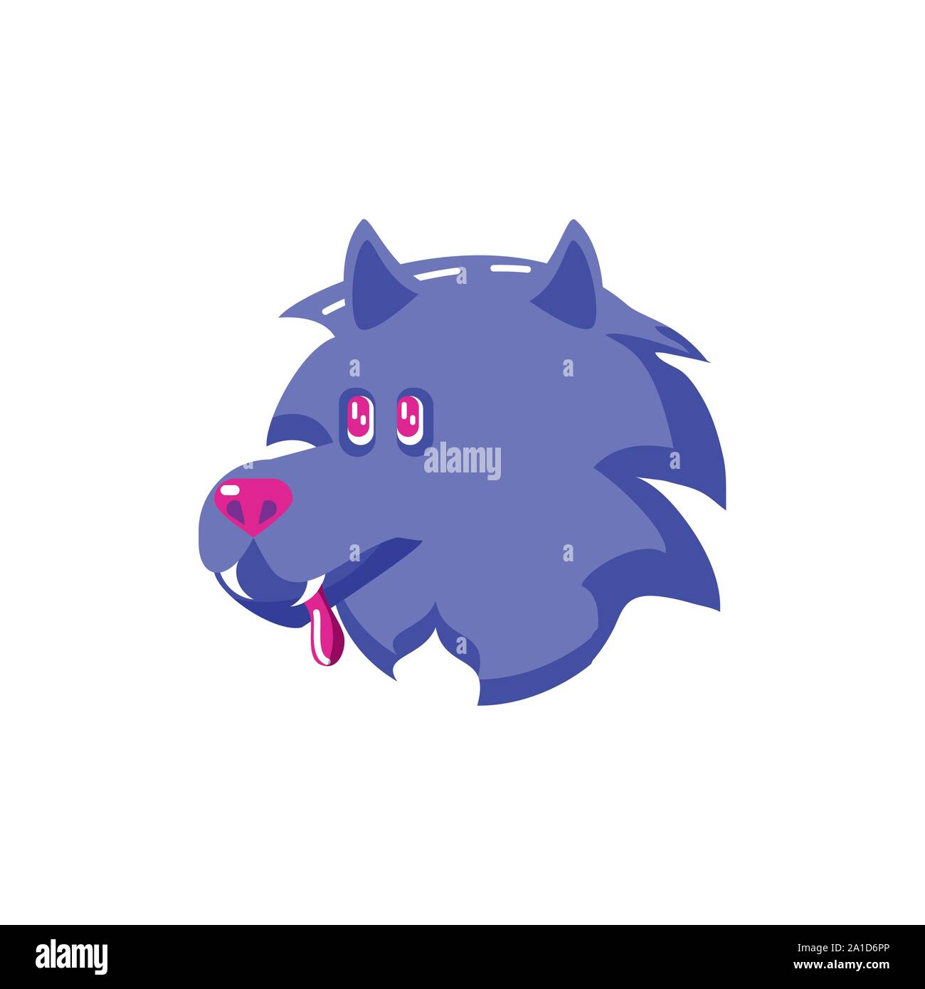 angry wolf head on white background vector illustration design Stock Vector
