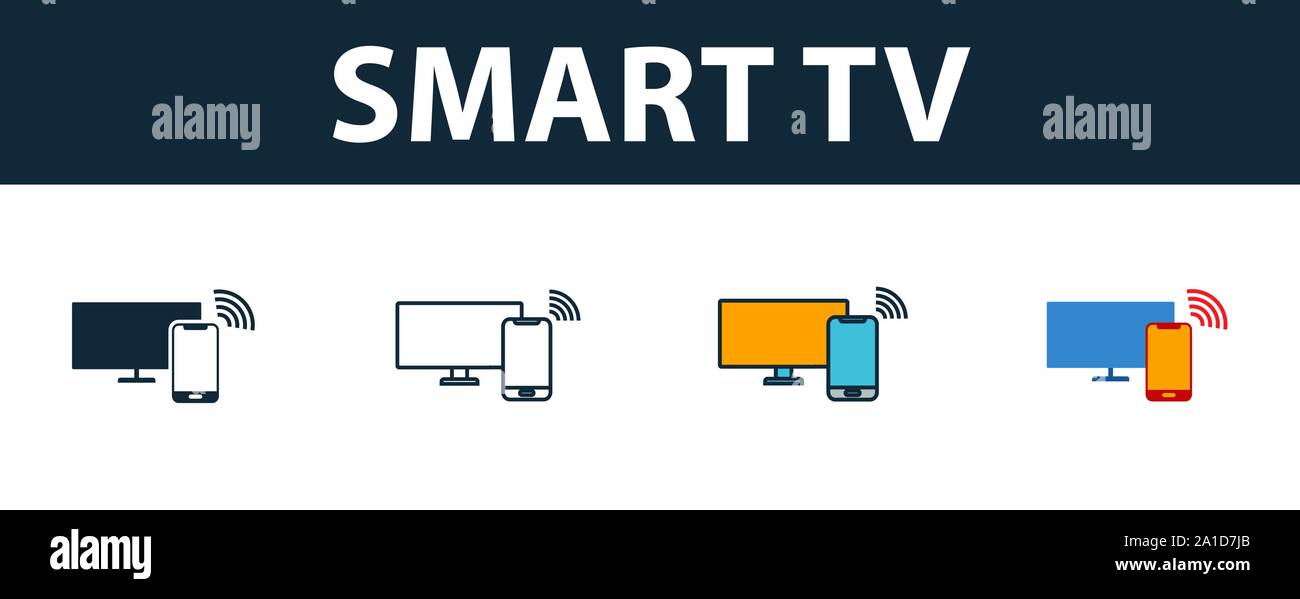 Smart Tv icon set. Premium symbol in different styles from smart ...