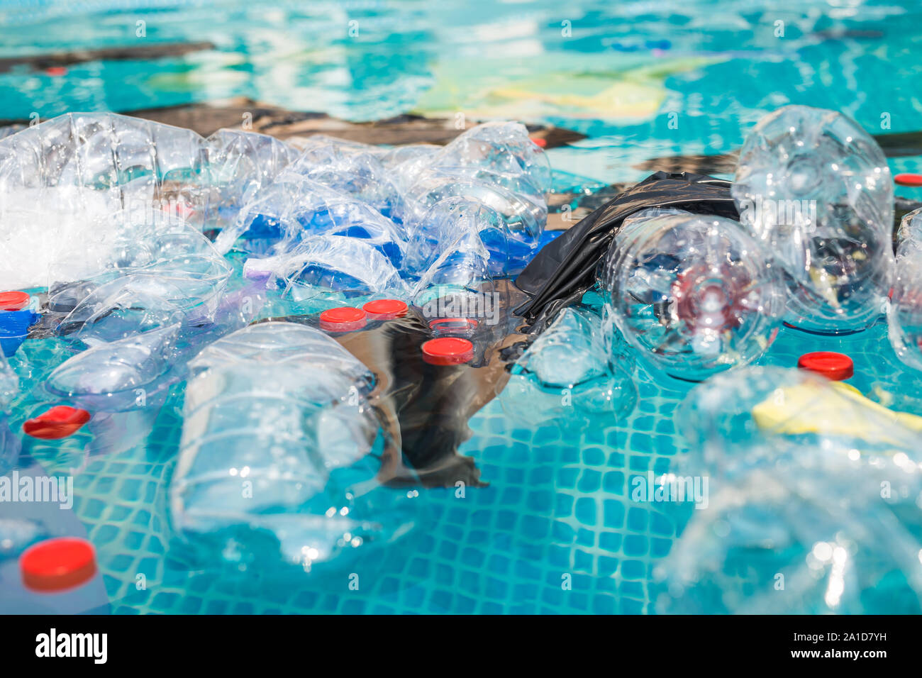 Plastic recycling, pollution and environmental concept - Environmental ...