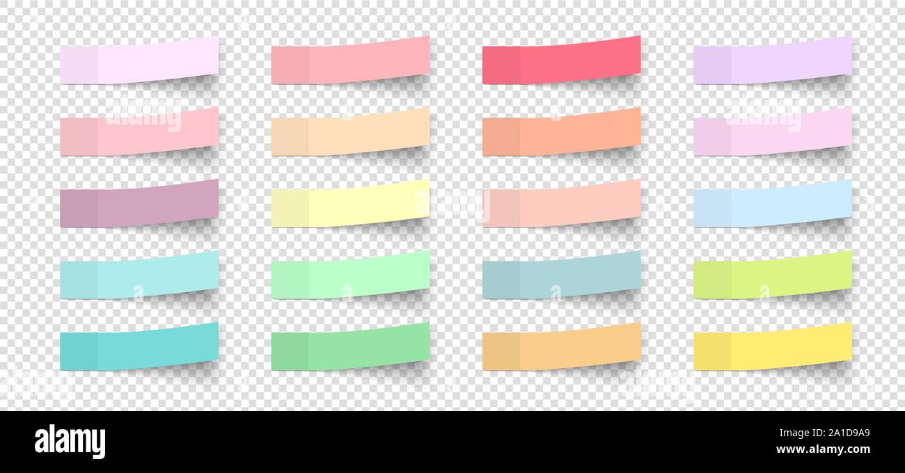 Post Note Stickers With Shadow Vector Color Paper Sticky Memos Colorful School Tags Label Sticker List Stock Vector Image Art Alamy