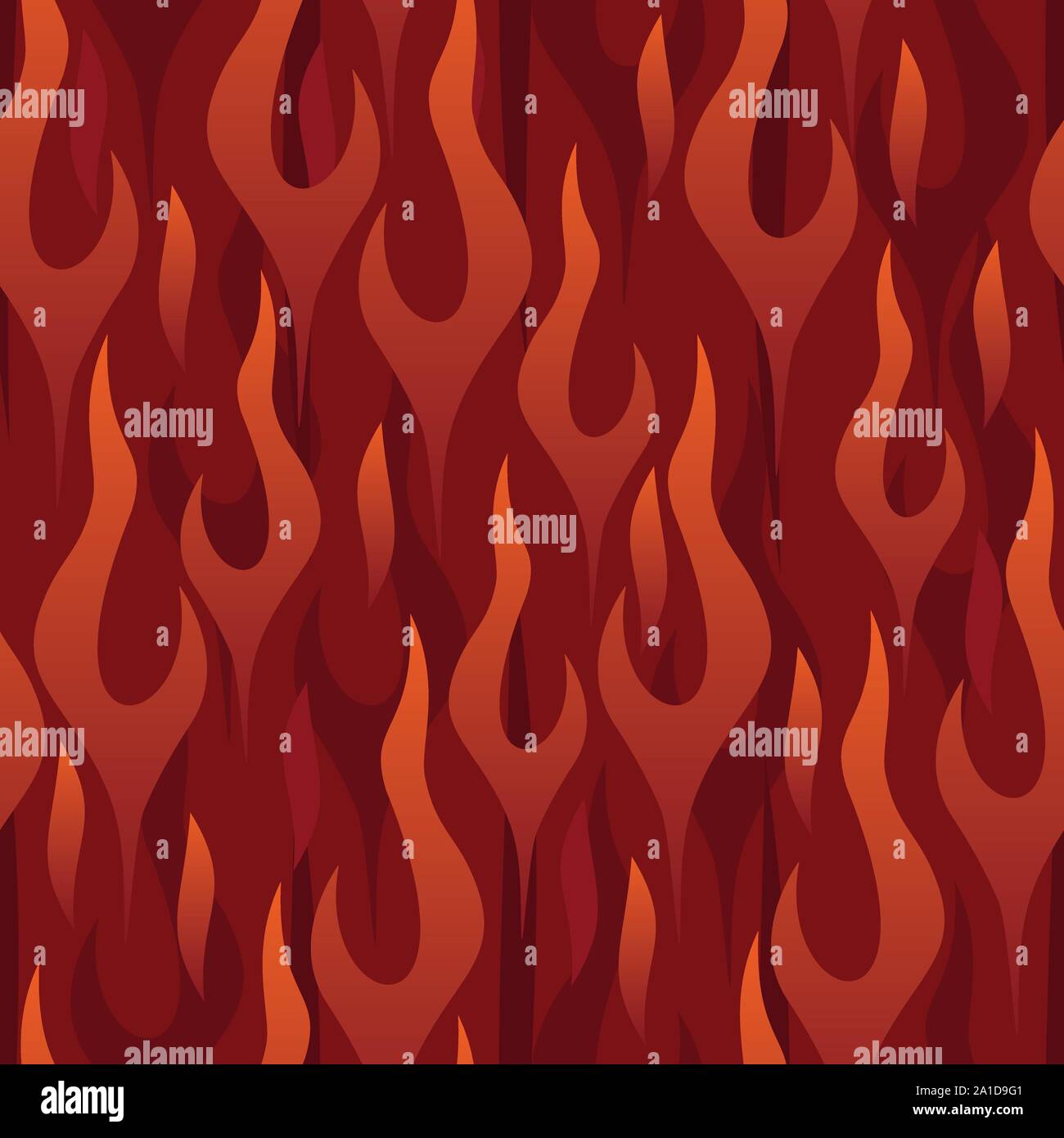 Red Flames Seamless Repeating Pattern Vector Illustration Stock Vector