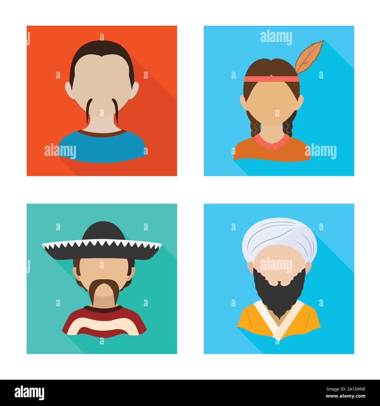 Isolated object of nation and race icon. Set of nation and user stock ...