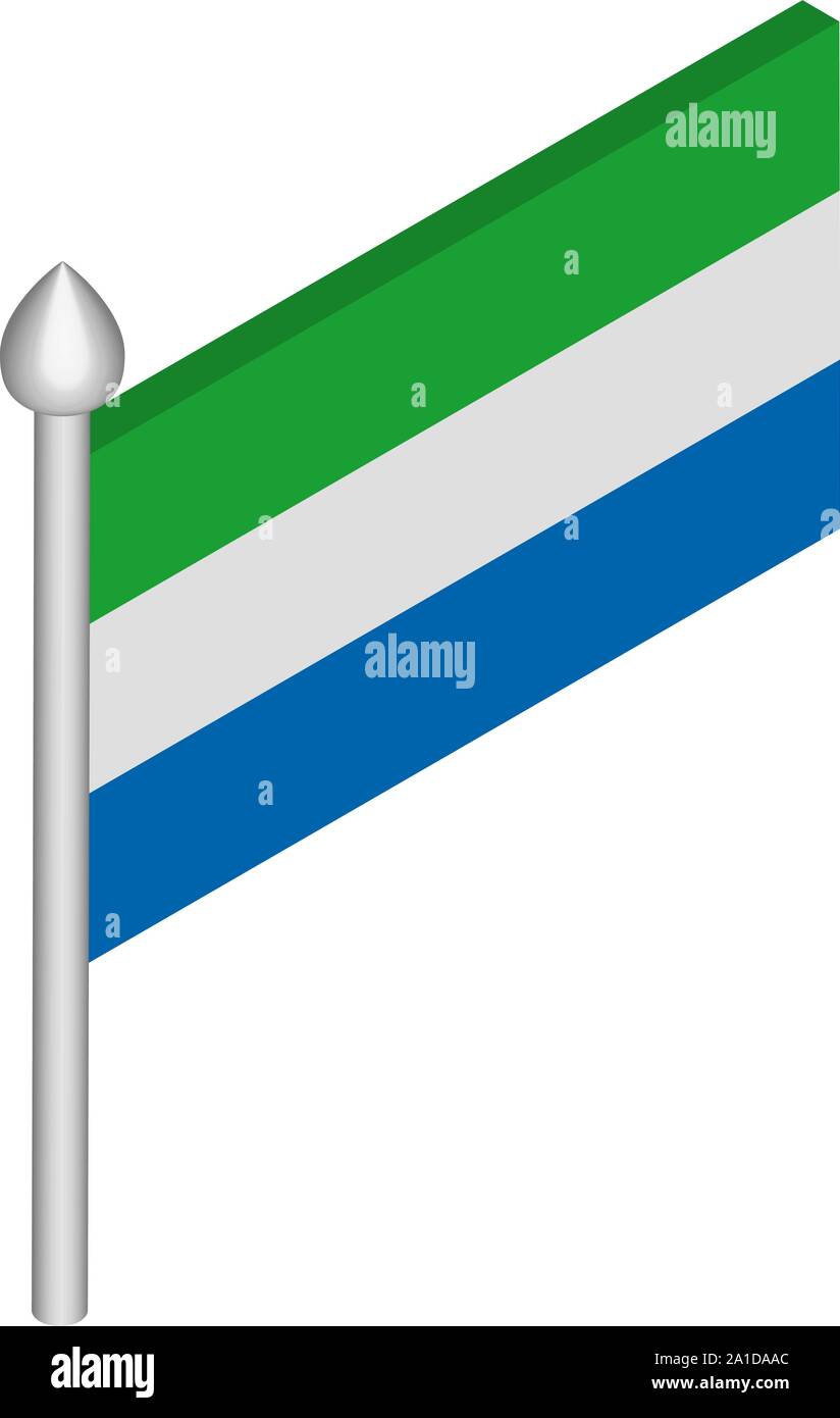 Isometric Illustration of Flagpole with Sierra Leone Flag Stock Vector ...