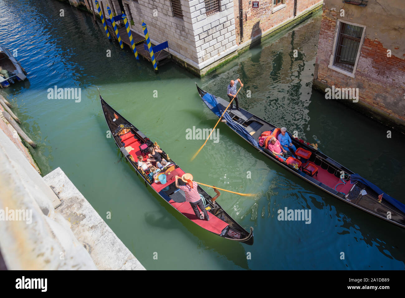 Venedig, Gondel auf einem Kanal - Venice, Gondola on a Channel Stock Photo