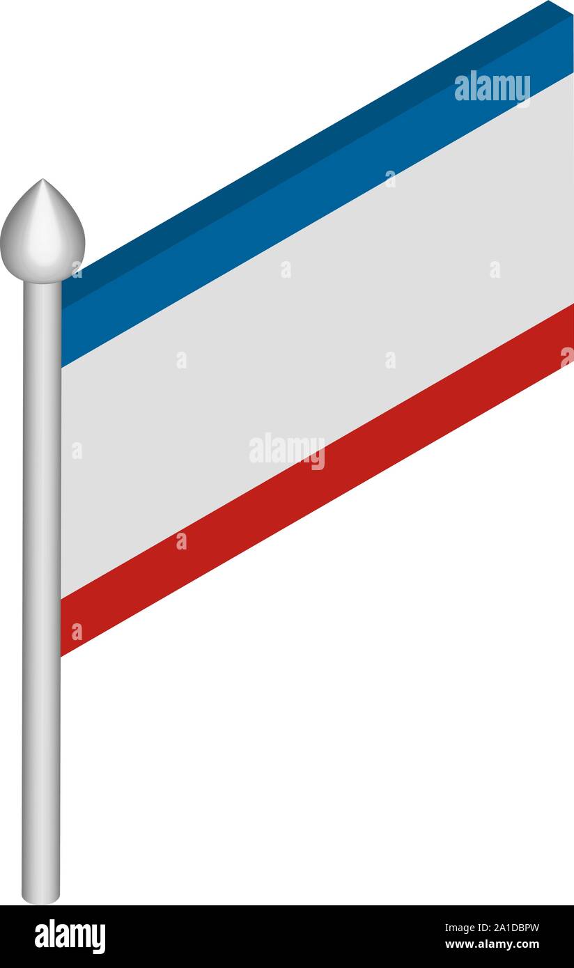 Isometric Illustration of Flagpole with Crimea Flag Stock Vector Image ...