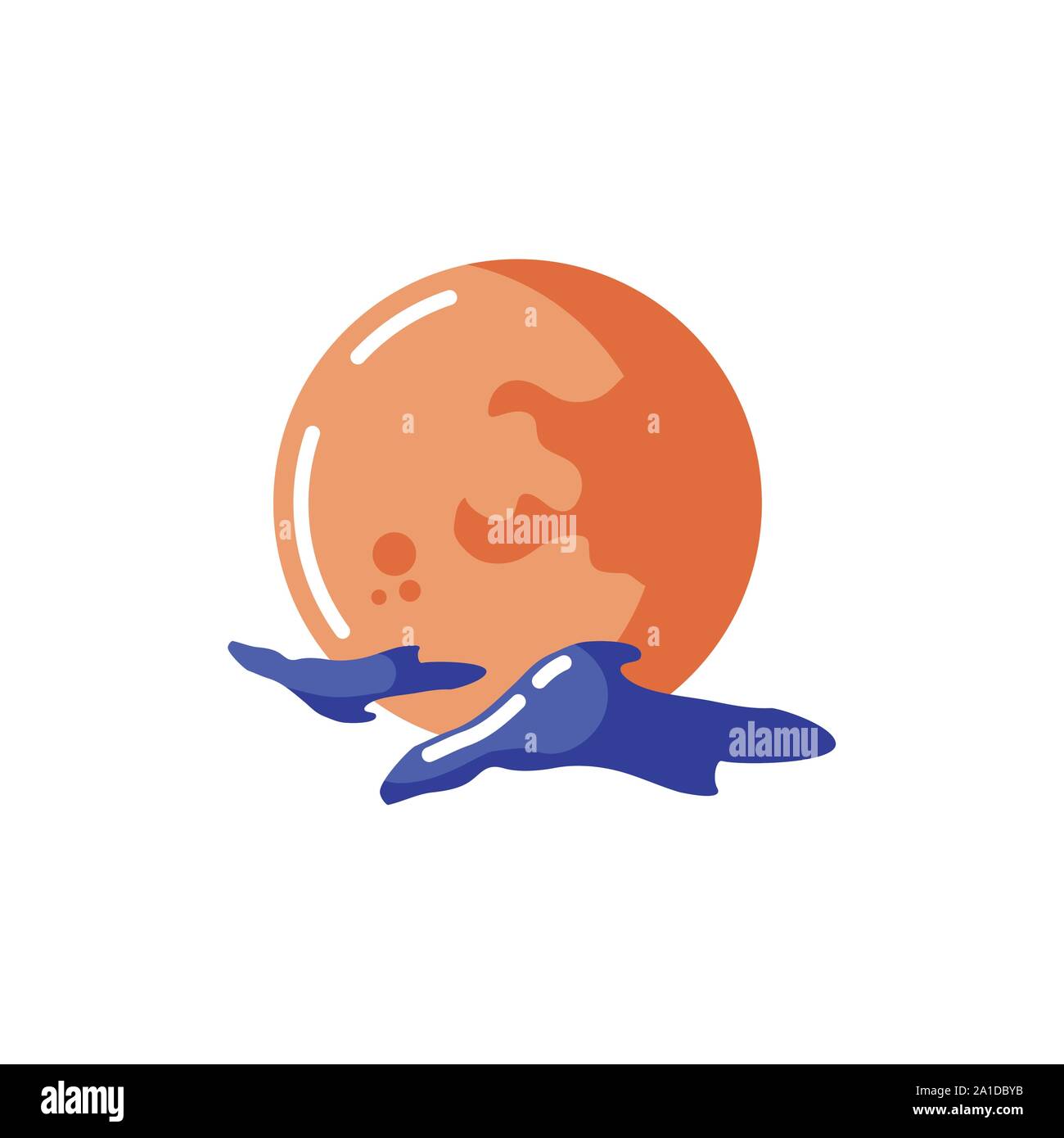 full moon with cloud on white background vector illustration design ...