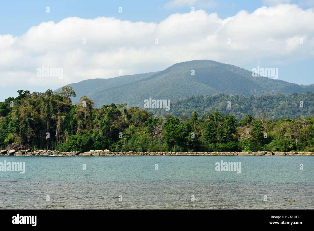 View on the Saddle peak and Kalipur Beach of the Andaman and Nicobar Islands, India Stock Photo
