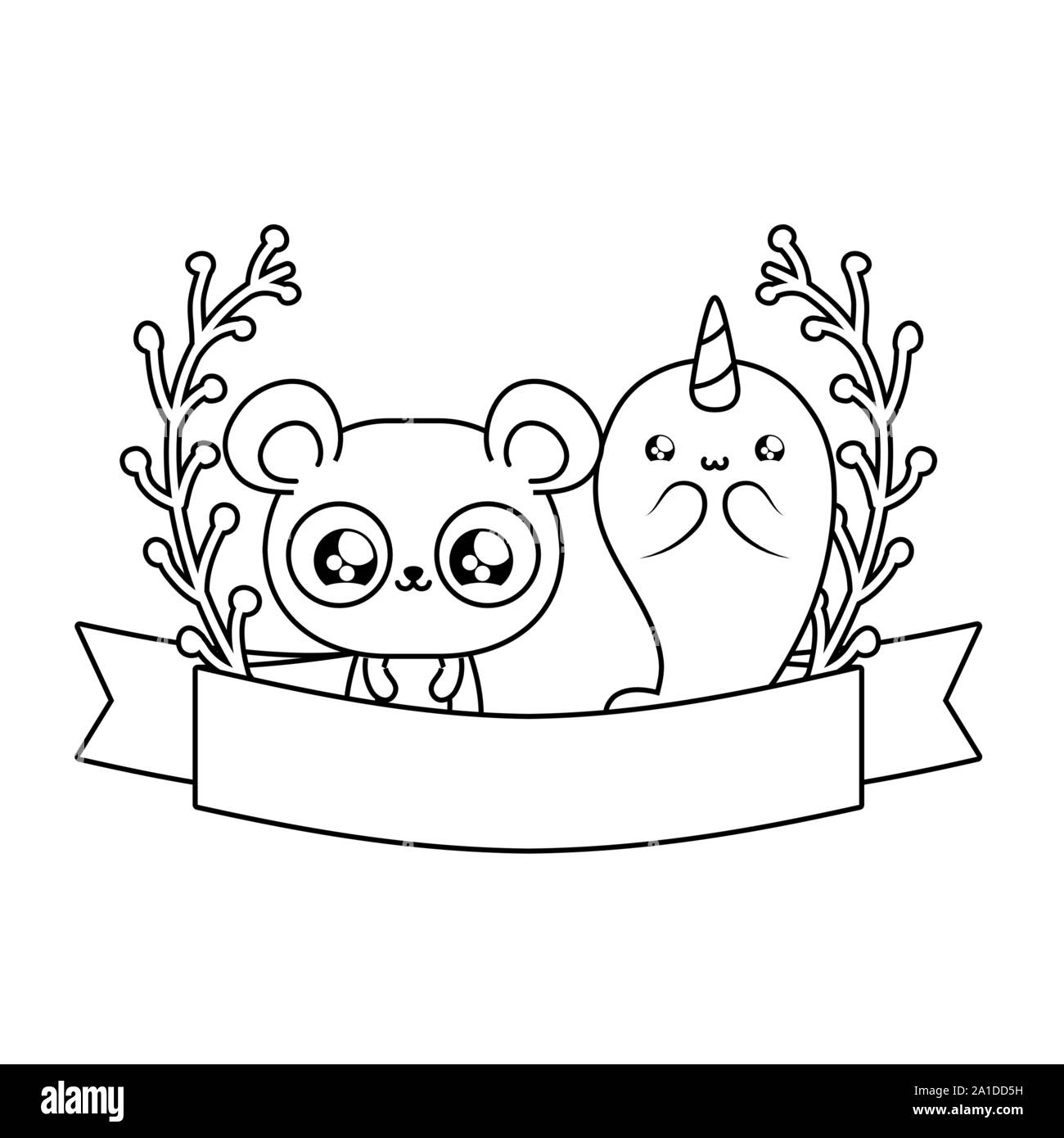 Cute Narwhal With Panda Bear Baby Animals Kawaii Vector Illustration Design Stock Vector Image Art Alamy Cute Narwhal With Panda Bear Baby Animals Kawaii Vector Illustration Design Stock Vector Image Art Alamy