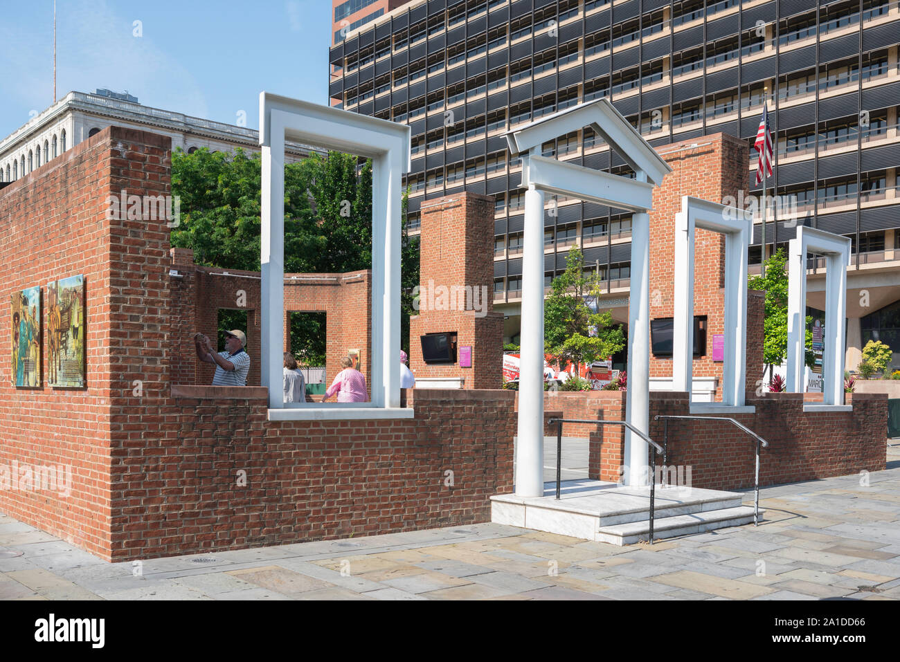 President's House, view of the exhibition sited on the former location of the presidential offices of George Washington, Philadelphia, PA, USA Stock Photo