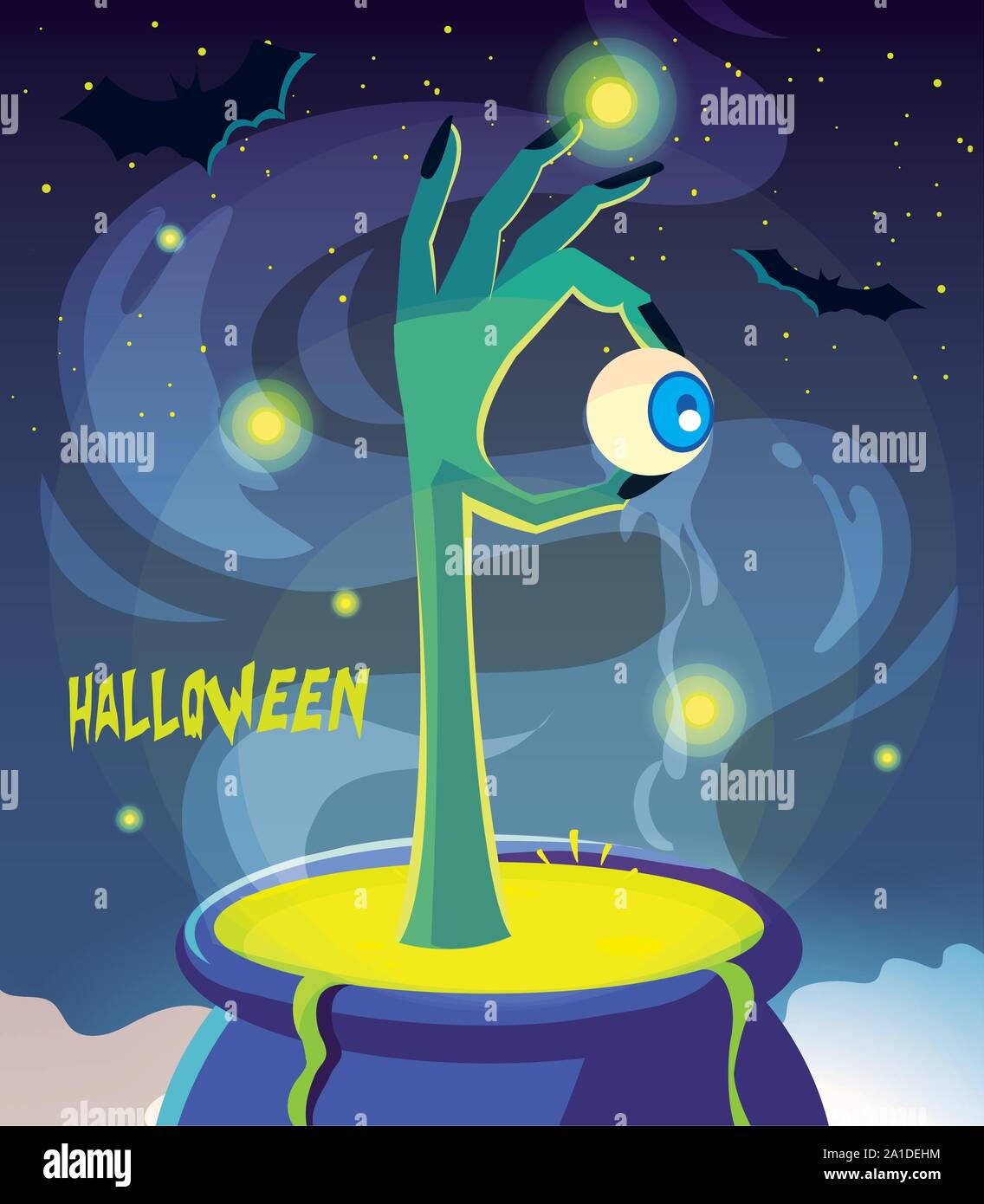 cauldron bubbly of witch on white background vector illustration design ...