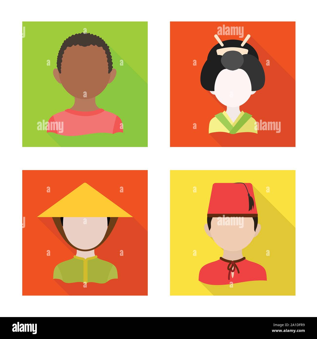 Vector design of nation and race logo. Set of nation and user vector ...