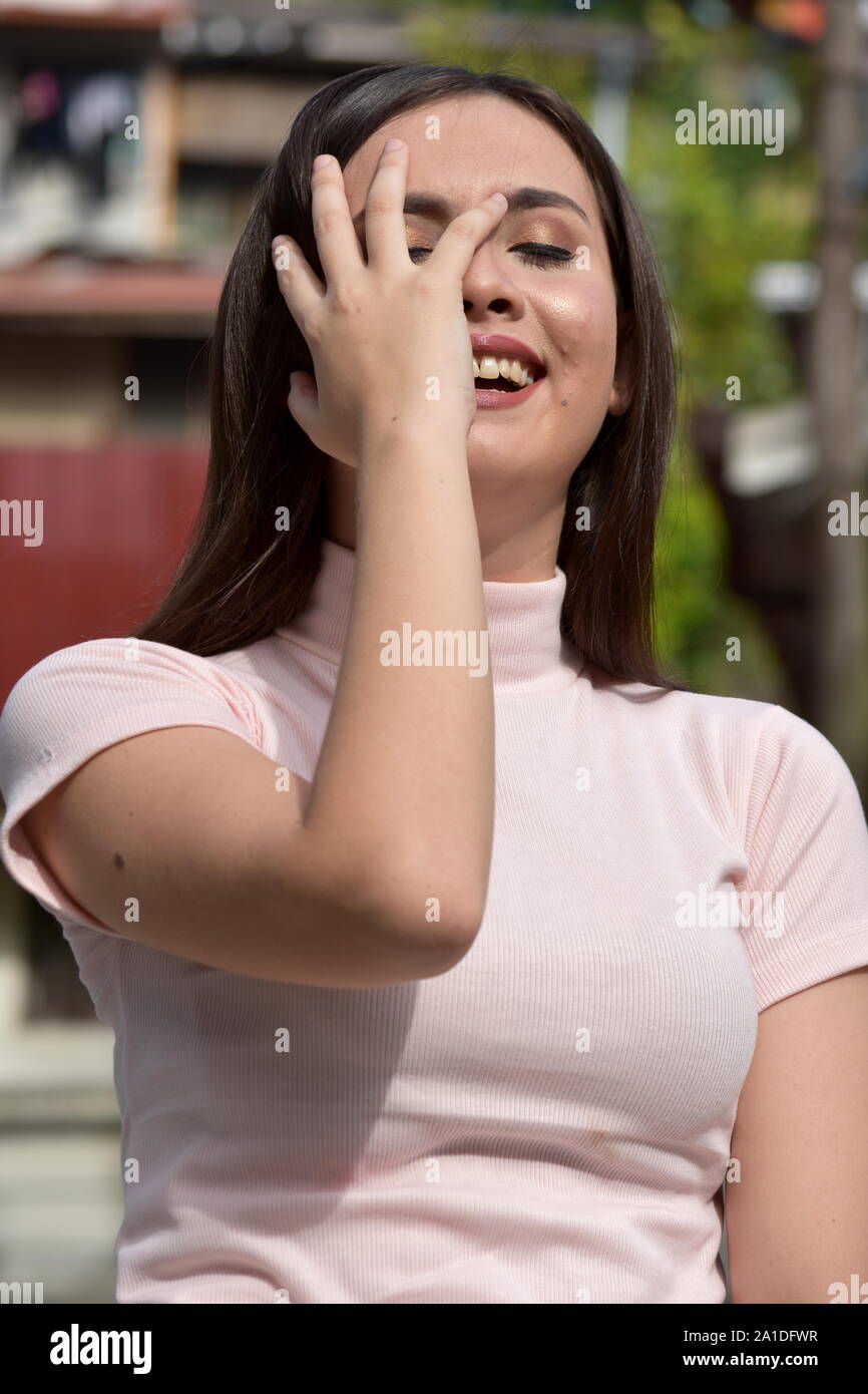 An An Adult Female Laughing Stock Photo