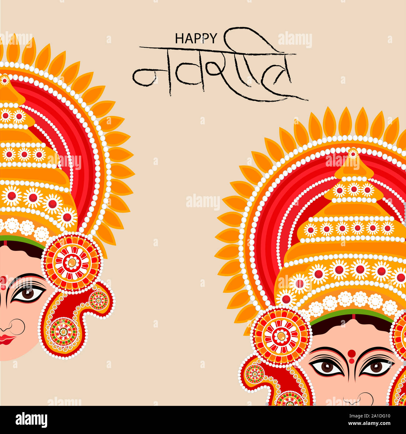 Vector Illustration Of Happy Navratri Celebration Abstract Background Stock  Photo - Alamy
