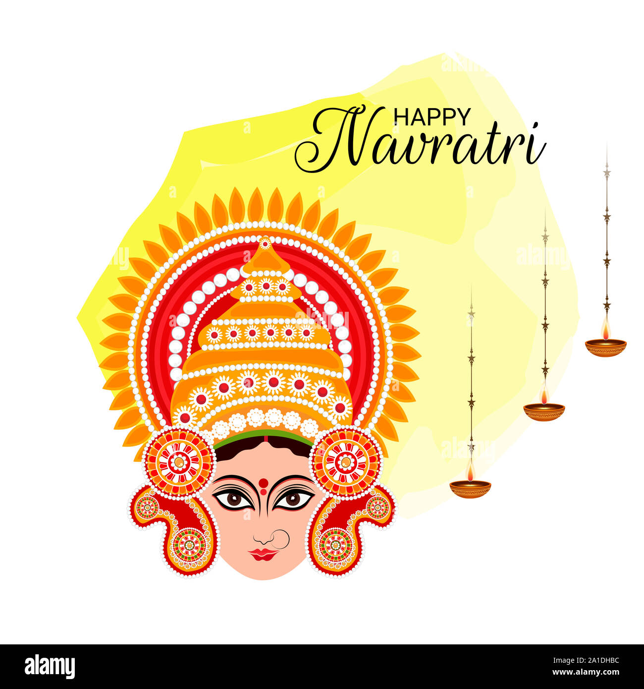 Vector Illustration Of Happy Navratri Celebration Abstract Background Stock  Photo - Alamy