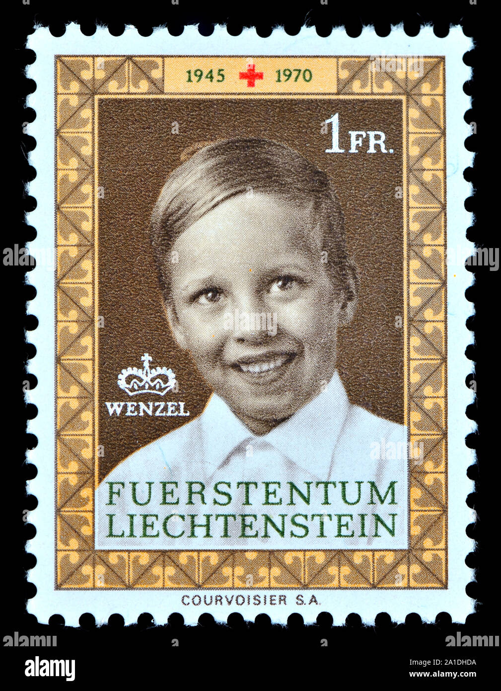 Liechtenstein postage stamp (1970) 25th Anniversary of the Red Cross