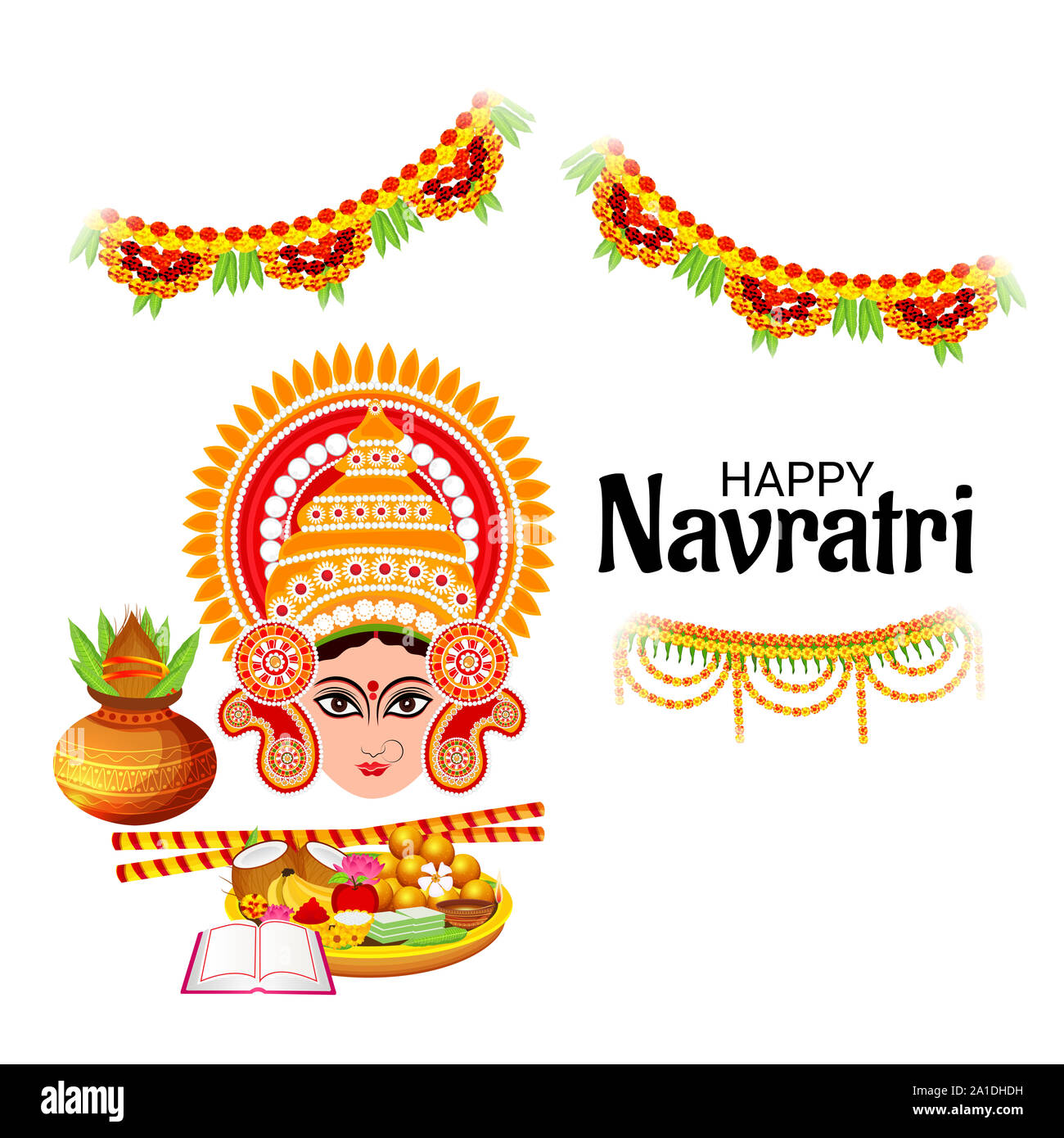 Vector Illustration Of Happy Navratri Celebration Abstract ...