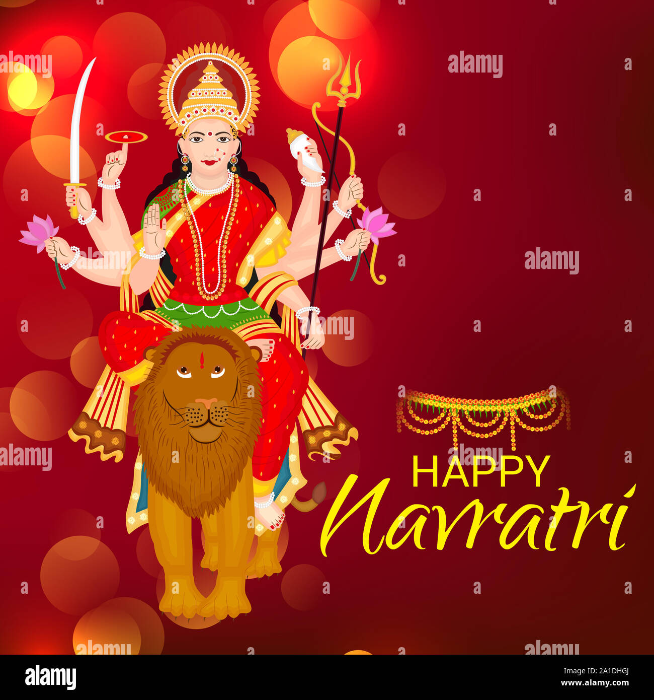 Vector Illustration Of Happy Navratri Celebration Abstract ...