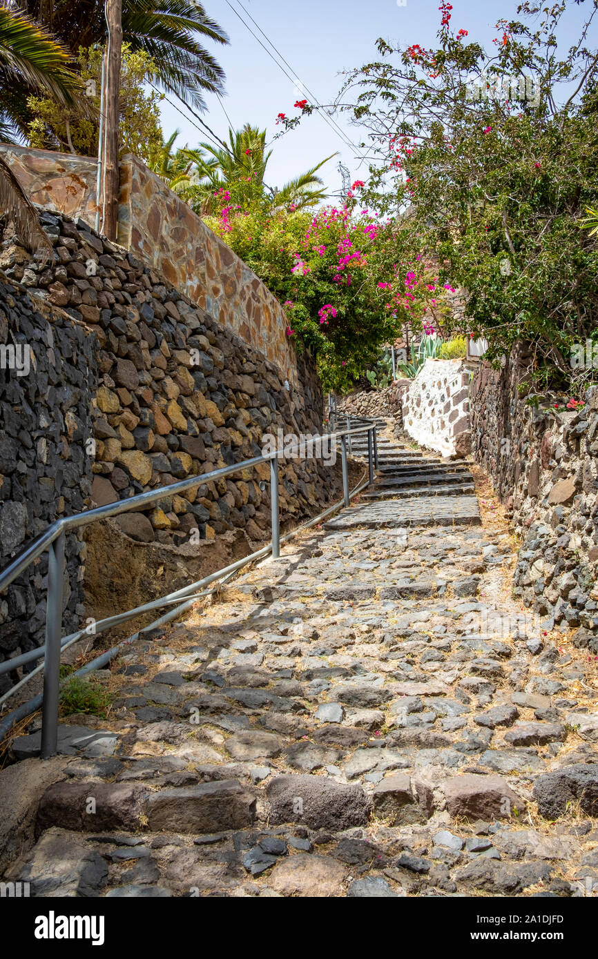 sehenswertes und abgelegenes Dorf MASCA im Teno Gebirge auf Teneriffa, Kanarische Inseln, Spanien Stock Photo