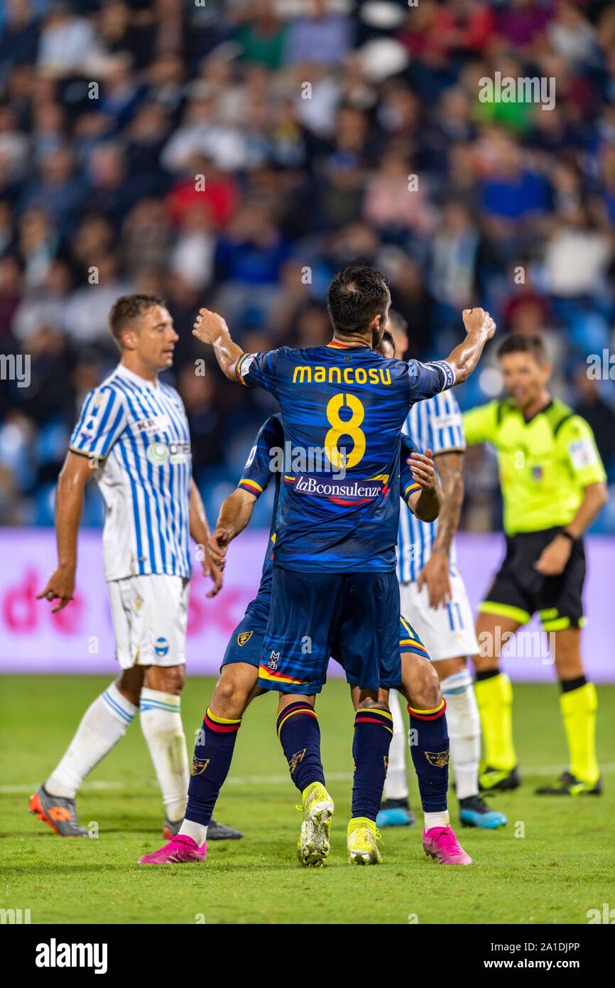 Marco Mancosu Lecce Celebrates After Scoring His Team S Third Goal During The Italian Serie A Match Between Spal 1 3 Lecce At Paolo Mazza Stadium On September 25 2019 In Ferrara Italy Credit