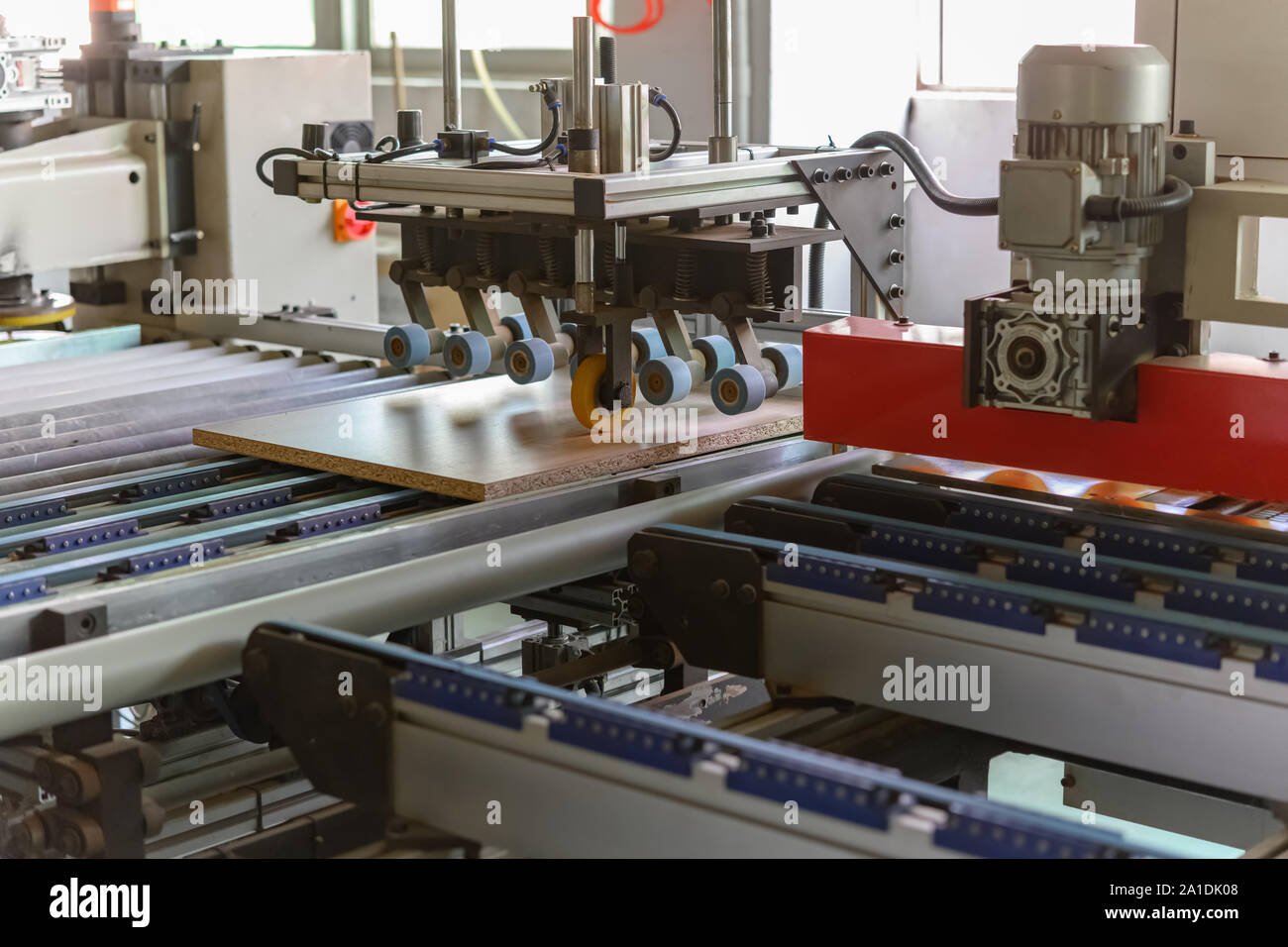 machine handling plywood in a factory Stock Photo Alamy