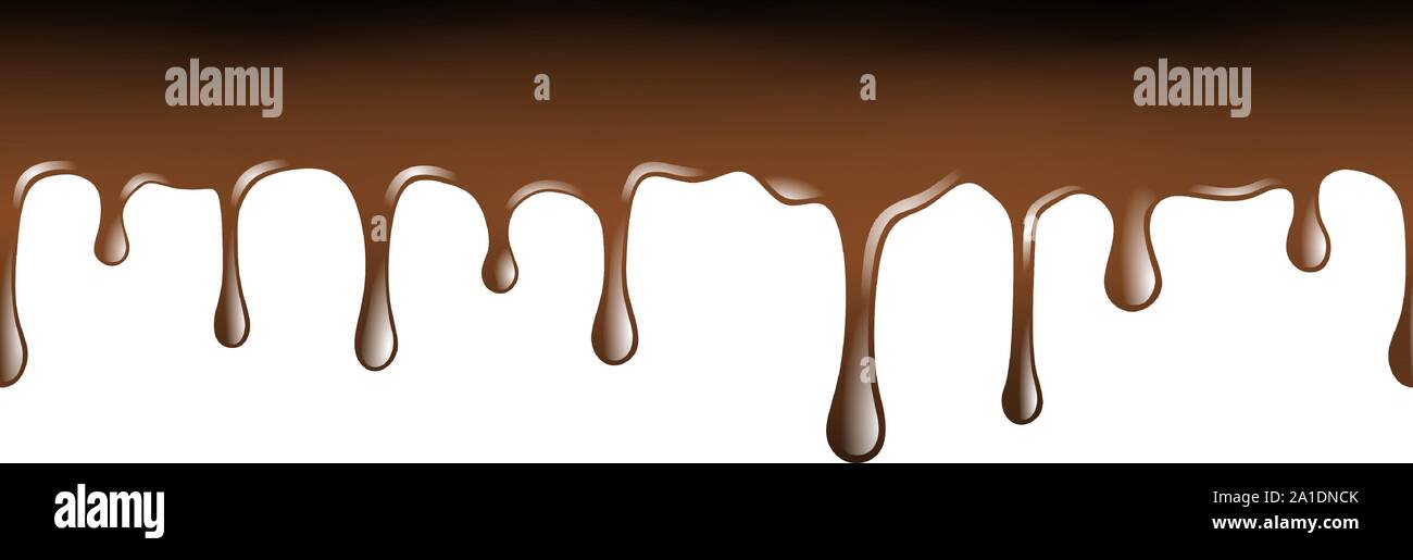 dripping chocolate seamless banner background Stock Vector