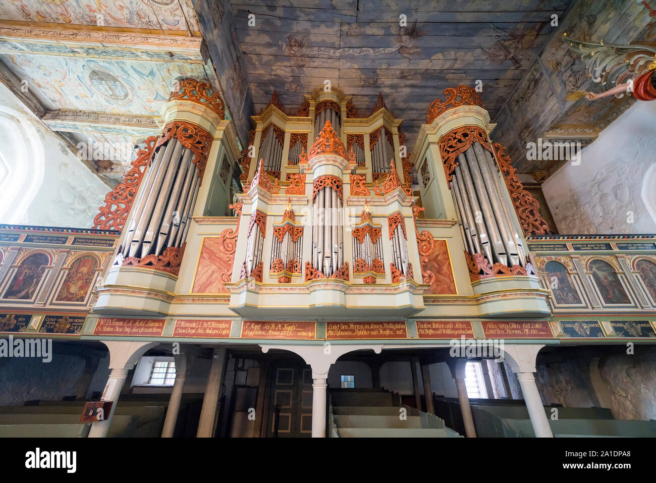 Arp Schnitger organ, St. Jacobi Church, Lüdingworth, Cuxhaven, Germany; Europe Stock Photo