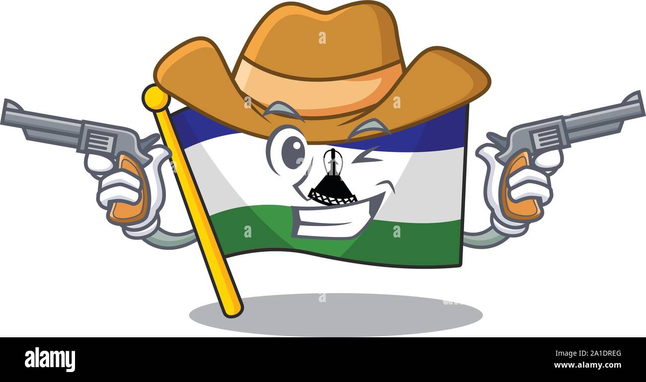 Cowboy flag lesotho mascot shaped on character Stock Vector Image & Art ...
