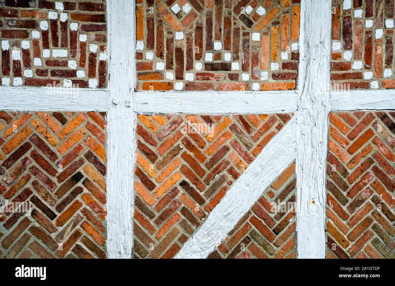 Detail of a historic timber-framed house, Altes Land area, Germany, Europe Stock Photo