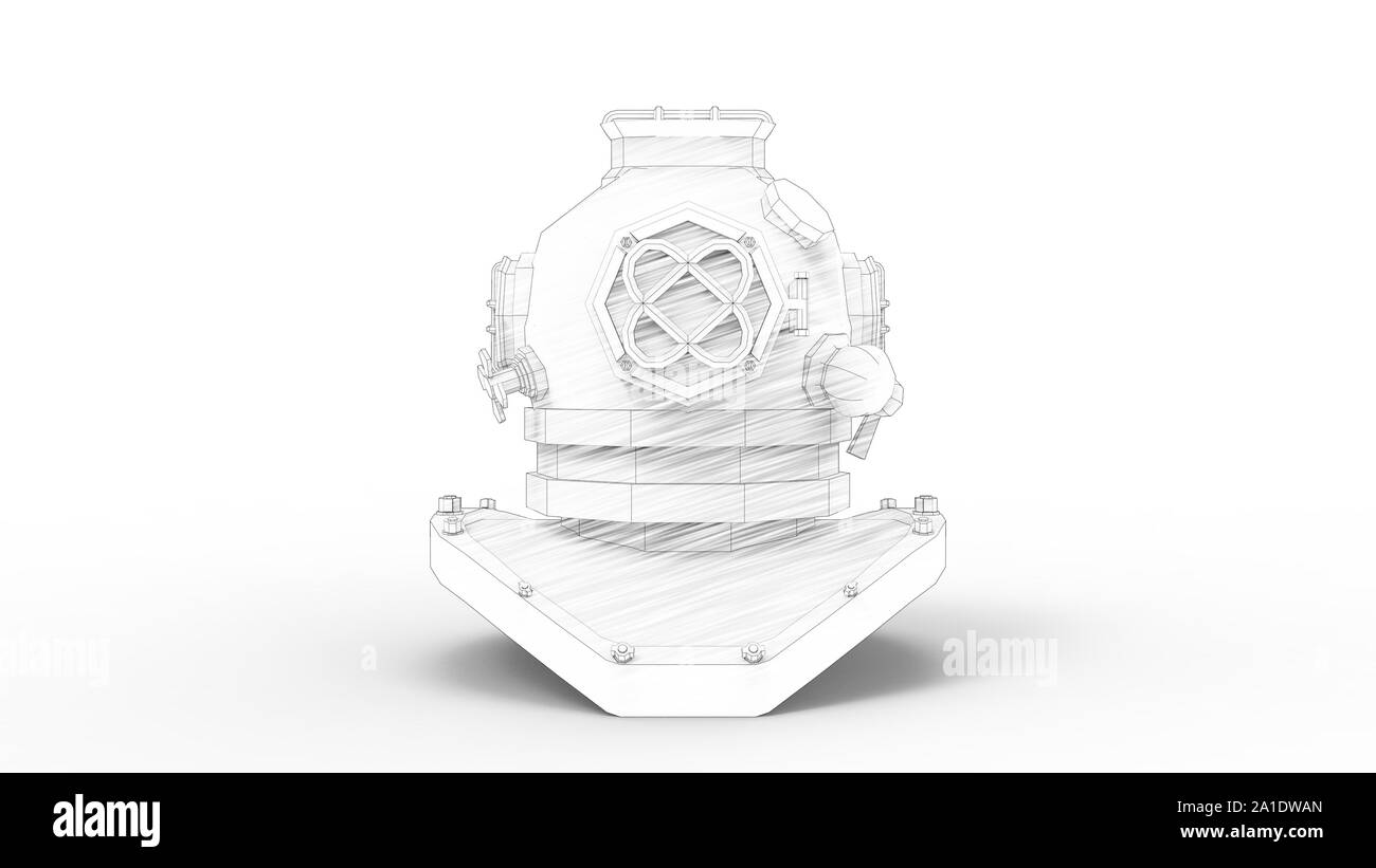 Deep sea diver helmet Black and White Stock Photos & Images - Alamy
