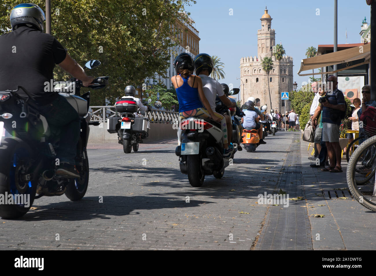 Seville, Andalusia, Spain - Distinguished Gentleman's Ride. Stock Photo