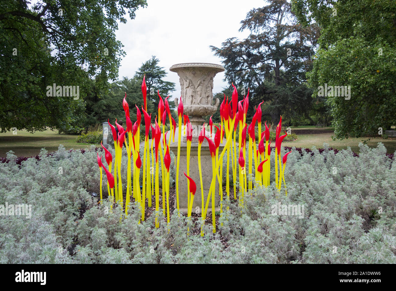 Dale Chihuly's Paintbrushes glass sculptures at the Royal Botanic