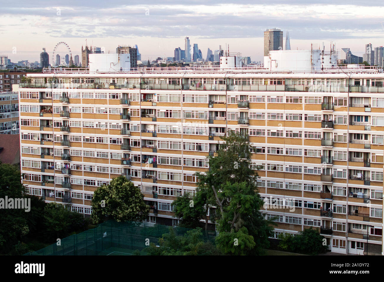Churchill Gardens housing estate in the Pimlico area of Westminster, London, UK. 29 July 2019